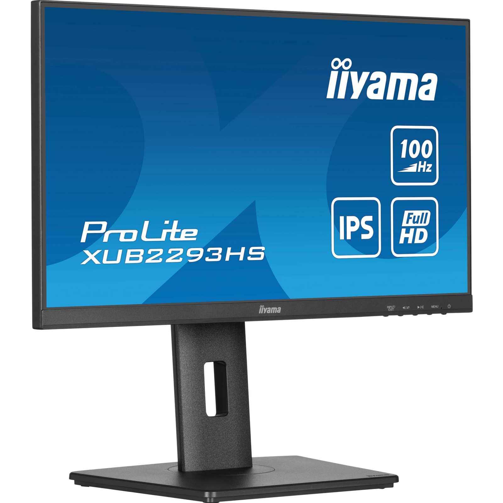 iiyama PROLITE XUB2293HS-B6 22 inch IPS Monitor, Full HD, 1ms, HDMI, DisplayPort, Freesync, 100Hz, Speakers, Black, Internal PSU, Height Adjust, Pivot, ACR, VESA
