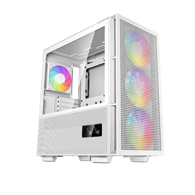 DeepCool CH560 Digital, White, Mid Tower Gaming Case, Tempered Glass, 4x ARGB Fans, E-ATX/ATX/MicroATX