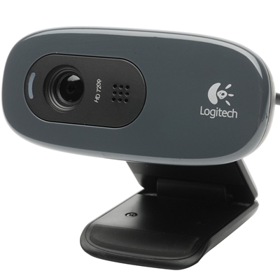 Logitech C270 HD Webcam, HD 720p/30fps, Widescreen HD Video Calling, HD Light Correction, Noise-Reducing Mic, For Skype, FaceTime, Hangouts, WebEx, PC/Mac/Laptop/Macbook/Tablet, Black