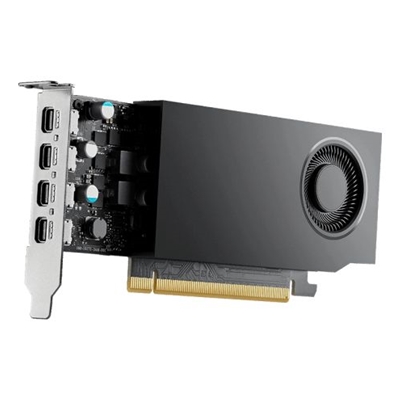 PNY NVIDIA Professional RTX A1000 Retail Graphics Card, 8GB GDDR6, 2307 CUDA Cores, 72 Tensor Cores, Single Fan Low Profile, 4x mini-DisplayPorts
