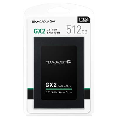 Team GX2 (T253X2512G0C101) 512GB 2.5 Inch SSD, Sata 3 Interface, Read 530MB/s, Write 430MB/s, 3 Year Warranty