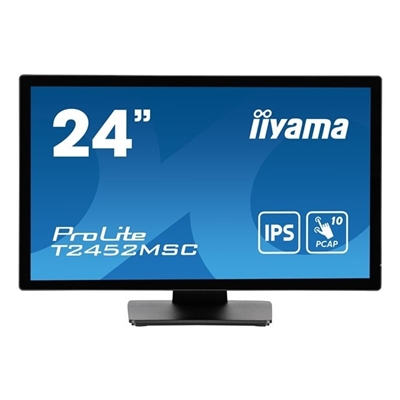 iiyama PROLITE T2452MSC-B1  24 inch IPS Monitor, Full HD, 5ms, USB Hubx2, HDMI, DisplayPort, 60Hz, Speakers, Black, ACR, Internal PSU