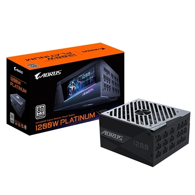 GIGABYTE AORUS P1200W 80+ Platinum Modular PSU, 140mm smart double ball bearing fan, Fan dust removal function, 10 Year Warranty